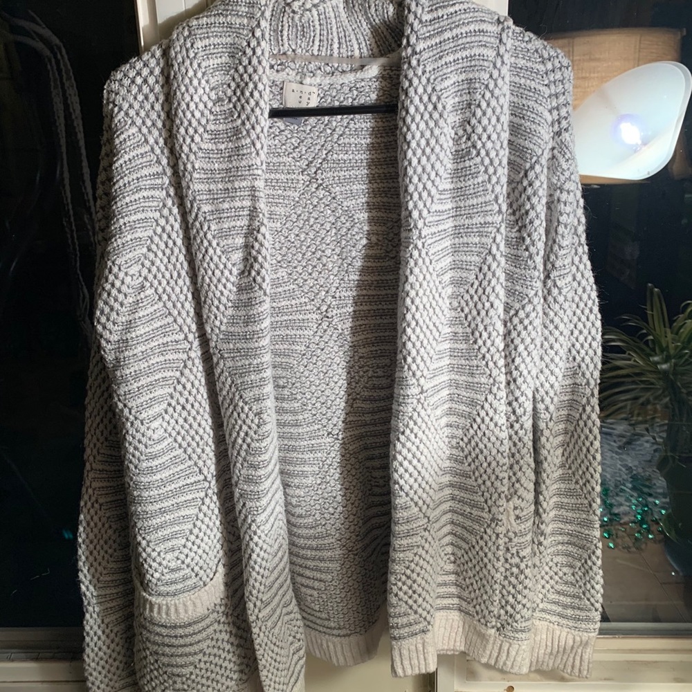 A New Day gray and white Cardigan sweater